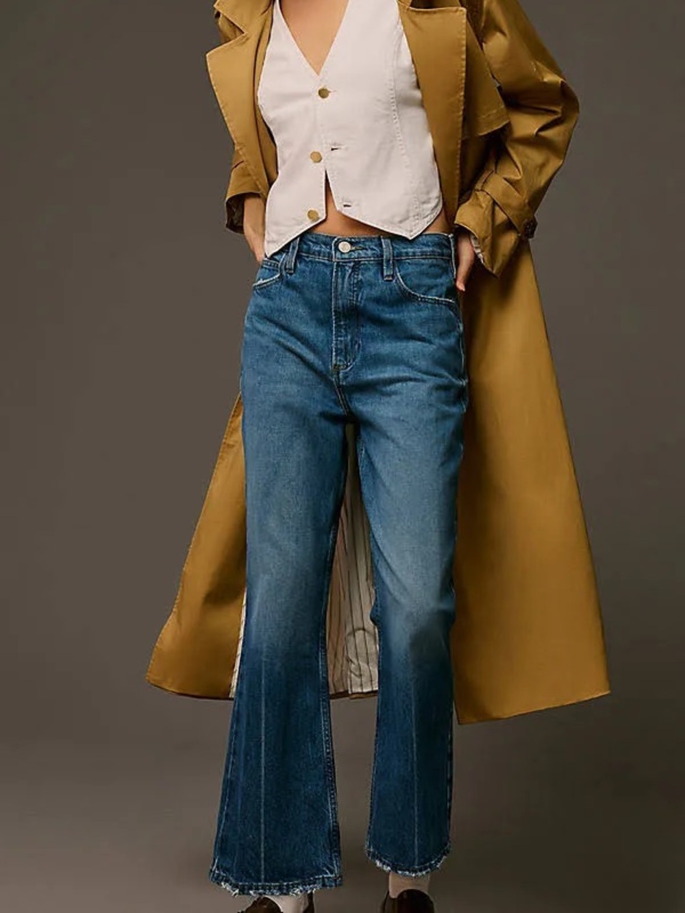 FRAME DENIM // Le High N’ Tight Crop Mini Boot Straight Kick Crop Jeans